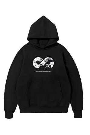 10 Kasıma Özel Üç İplik Kapüşonlu Baskılı SweatShirt - Siyah