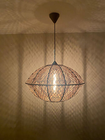 doğal-Bohem,Rustik,Modern,Jüt,Hasır,El Yapımı Sarkıt Avize