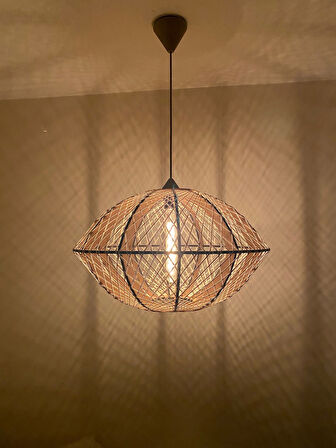 doğal El Yapımı bohem-Rustik-Modern-Jüt-Hasır-Sarkıt Avize