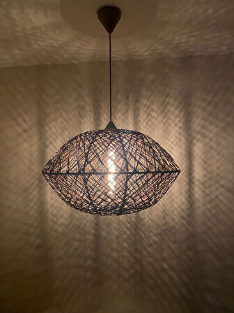 Doğal,El Yapımı -Bohem,Rustik,Modern,Hasır,Jüt-Sarkıt Avize