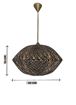 Doğal,El Yapımı -Bohem,Rustik,Modern,Hasır,Jüt-Sarkıt Avize