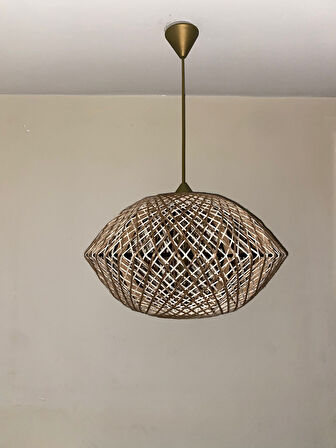 Doğal,El Yapımı-Bohem-Rustik-Modern-Hasır,Jüt- Sarkıt Avize