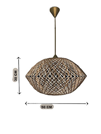 Doğal,El Yapımı-Bohem-Rustik-Modern-Hasır,Jüt- Sarkıt Avize