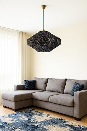 Doğal,El Yapımı -bohem-Rustik-Modern-Simli-Sarkıt Avize