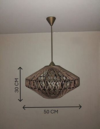 Doğal,Hasır,El Yapımı  Bohem,Rustik,Jüt,Sarkıt Avize