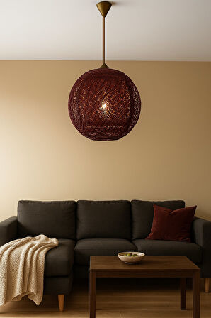 Doğal,Hasır,El Yapımı  Bohem,Rustik,Modern,Jüt,Sarkıt Avize