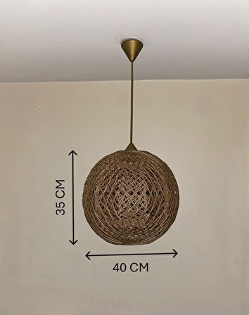 Doğal el yapımı  Bohem-Rustik-Modern-Jüt-Yapımı Sarkıt Avize