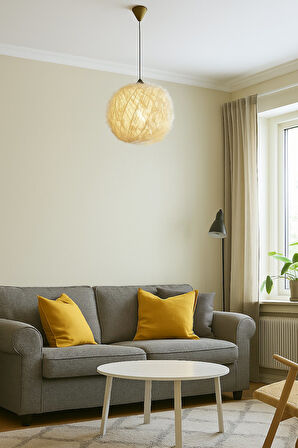 Doğal el yapımı  Bohem-Rustik-Modern-Jüt-Yapımı Sarkıt Avize