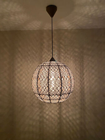 Doğal el yapımı  Bohem-Rustik-Modern-Jüt-Yapımı Sarkıt Avize