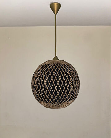 Doğal el yapımı  Bohem-Rustik-Modern-Jüt-Yapımı Sarkıt Avize