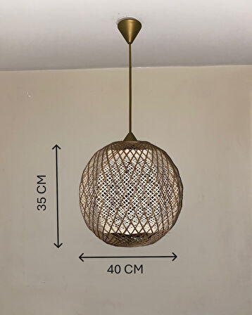 Doğal el yapımı  Bohem-Rustik-Modern-Jüt-Yapımı Sarkıt Avize