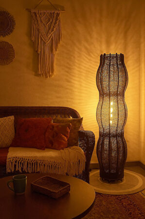 Doğal El Yapımı Lambader Bohem,Ahşap,Modern,Rustik