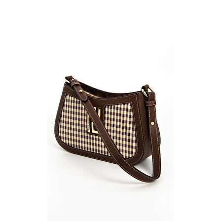 Silver Polo  Kadın Çapraz Çanta 1132-45598 SILVER POLO ÇAPRAZ BAYAN ÇANTASI M191 KAHVE SARI-MAT KAHVE