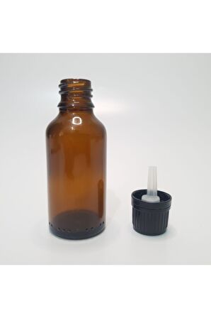 30cc Kahverengi Cam Şişe,tıpalı Kapak,içten Damlalıklı, 100 Adet