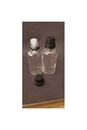 30cc Şeffaf Cam Şişe,tıpalı Kapak,içten Damlalıklı, 50 Adet