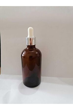 100cc Kahverengi Cam Damlalıklı Şişe,medikal Şişe,25 Adet Gümüş Kapak Beyaz Emzik