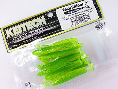 Keitech Easy Shiner 5cm (2") #424 Lime /Chartreuse Kokulu Silikon Balık