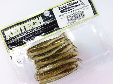 Keitech Easy Shiner 5cm (2") #417 Gold Flash Minnow Kokulu Silikon Balık