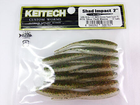Keitech Shad İmpact 5cm (2") #416 Silver Flash Minnow Kokulu Silikon Balık