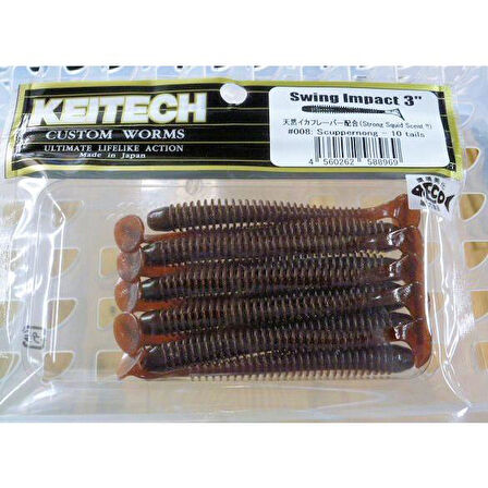 Keitech Swing İmpact 7.5cm (3") #008 Scuppernong Kokulu Silikon Balık