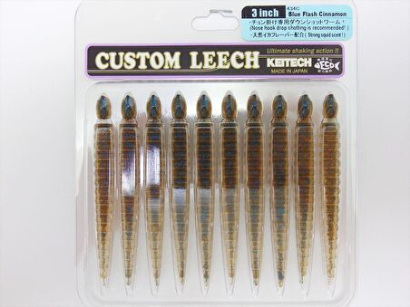 Keitech Custom Leech 7.6cm (3") #434C Blue Flash Cinnamon