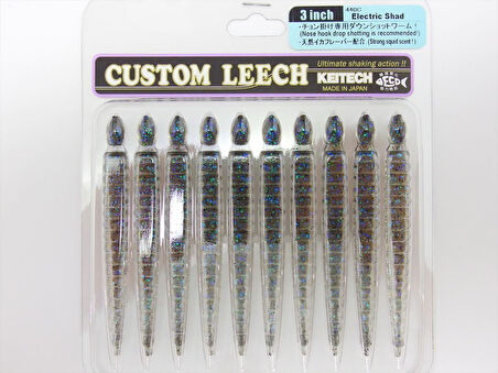 Keitech Custom Leech 7.6cm (3") #440C Electric Shad