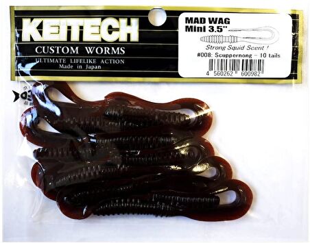 Keitech Mad Wag Mini 8.9cm (3.5") #008 Scuppernong Kokulu Silikon Kurt