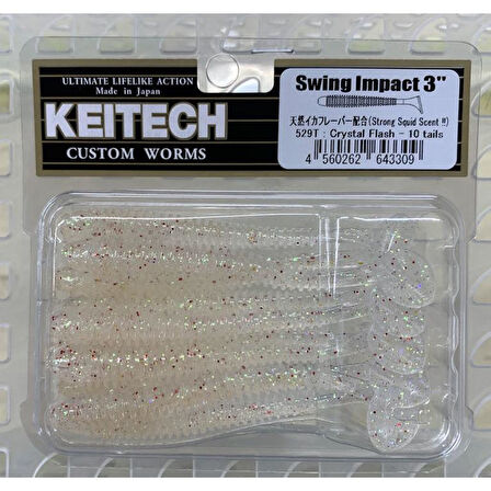 Keitech Swing İmpact 7.5cm (3") #529 Crystal Flash Kokulu Silikon Balık