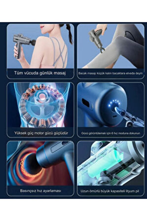 HAMS105 Büyük Masaj Tabancası Profesyonel 6 Modlu Taşınabilir Masaj Tabancası Hızlı Titreşimli