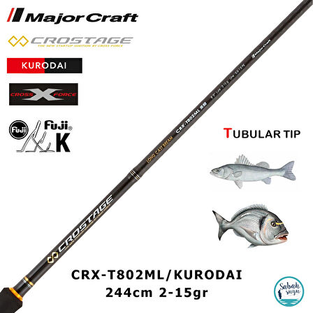 Major Craft Crostage CRX-T802ML/Kurodai 244cm 2-15gr (2P) LRF Kamış