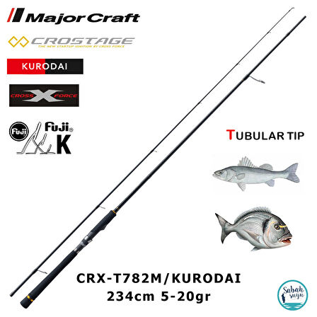Major Craft Crostage CRX-T782M/Kurodai 234cm 5-20gr (2P) Light Spin Kamış