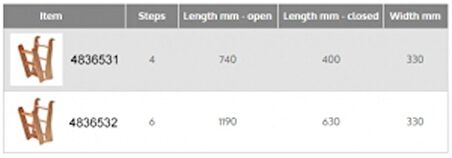 Katlanır merdiven 4 Basamak Vernikli Ahşap