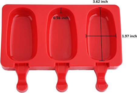 Magnum Dondurma Kalıbı Ve 50 Adet Ahşap Çubuk -3'lü Büyük Boy Pratik Silikon Dondurma Kalıbı