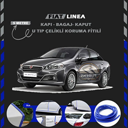 Fiat Linea Oto Araç Kapı Koruma Fitili 5metre Parlak Gri Renk