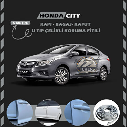 Honda City Oto Araç Kapı Koruma Fitili 5metre Parlak Gri Renk