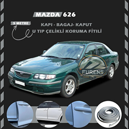 Mazda 626 Oto Araç Kapı Koruma Fitili 5metre Parlak Gri Renk