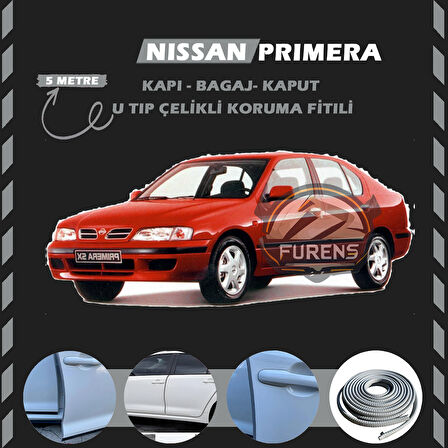 Nissan Primera Oto Araç Kapı Koruma Fitili 5metre Parlak Gri Renk