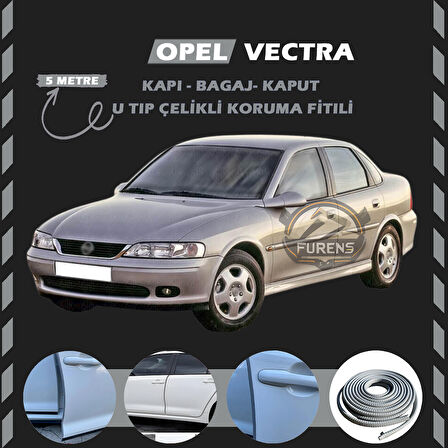 Opel Vectra Oto Araç Kapı Koruma Fitili 5metre Parlak Gri Renk
