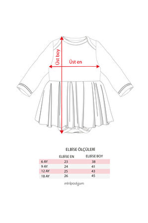 Kız Bebek Baskılı Tüllü Ponponlu Yeni Yıl Elbise