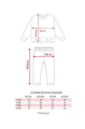 Kız Çocuk Çiçekli Sweatshirt Ve Tayt Pamuklu Alt Üst Takım