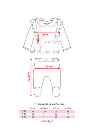 Kız Bebek Patikli Yeni Doğan Pamuklu Alt Üst Takım