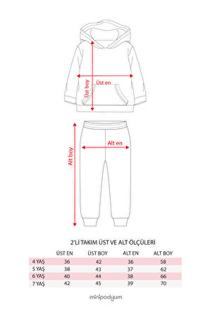 Erkek Çocuk 2 İplik Şardonlu Kapşonlu Pamuklu Eşofman Takımı