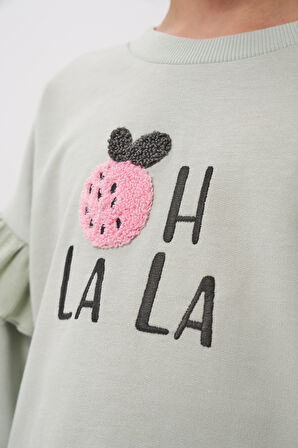 Oh LaLa Kız Çocuk Sweatshirt Ve Fitilli Tayt Pamuklu Alt Üst Takım