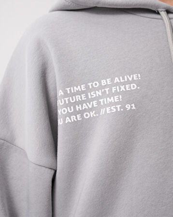 Kız Çocuk Baskılı Oversize Kışlık Eşofman Takımı