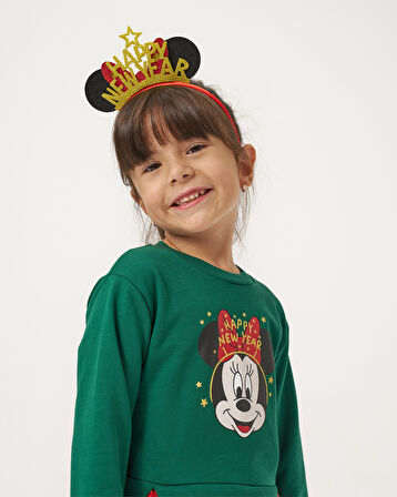 Kız Çocuk Minnie Mouse Taçlı Noel Yılbaşı Elbisesi