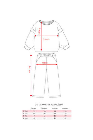 Kız Çocuk Baskılı Oversize Kışlık Eşofman Takımı