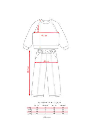 Kız Çocuk Balance Nakışlı Oversize Eşofman Takımı