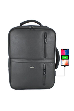 Case Club 1409 Laptop El Omuz Çantası Notebook 15.6 inç Sırt Çantası Usb Girişli Omuz Askılı 4 Bölmeli