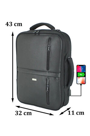 Case Club 1409 Laptop El Omuz Çantası Notebook 15.6 inç Sırt Çantası Usb Girişli Omuz Askılı 4 Bölmeli