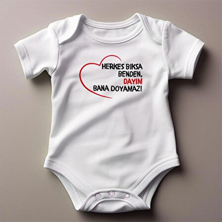unisex dayım bana doyamaz baskılı zıbın 